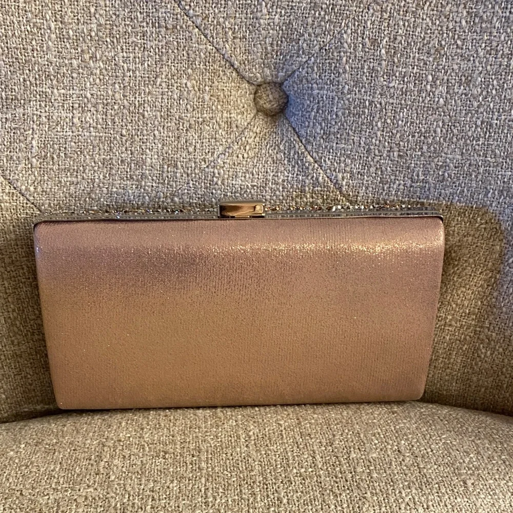 Gold Rhinestone Evening Clutch Bag Sparkly Formal Wedding Party Purse - Picture 4 of 11